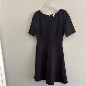 J. Crew Chic Black Knee Length Fit and Flare Dress